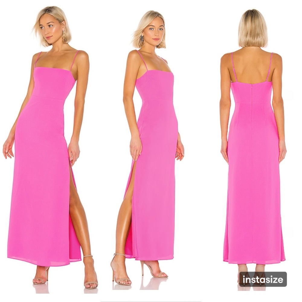 Superdown Pink Sheath Maxi Dress Spaghetti Strap